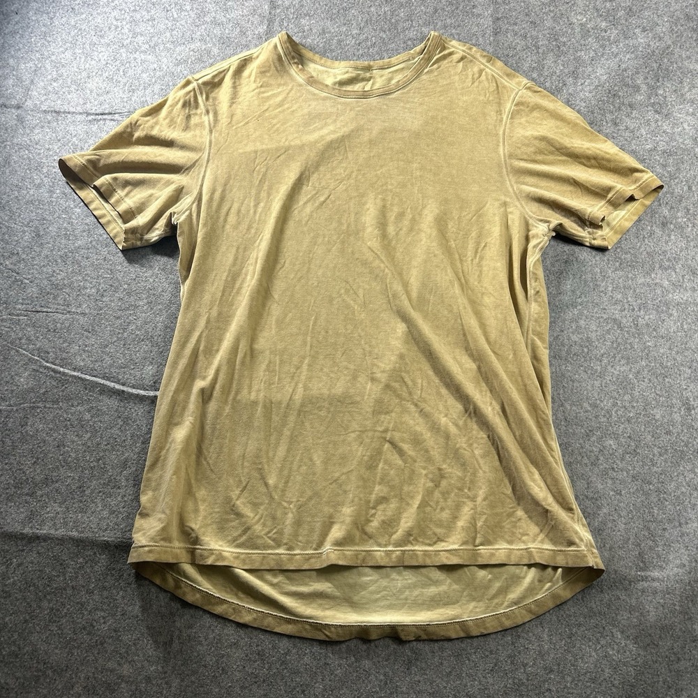 Lululemon Shirt Mens Small Hazy Gold Sun Wash Ashta Short Sleeve Tee